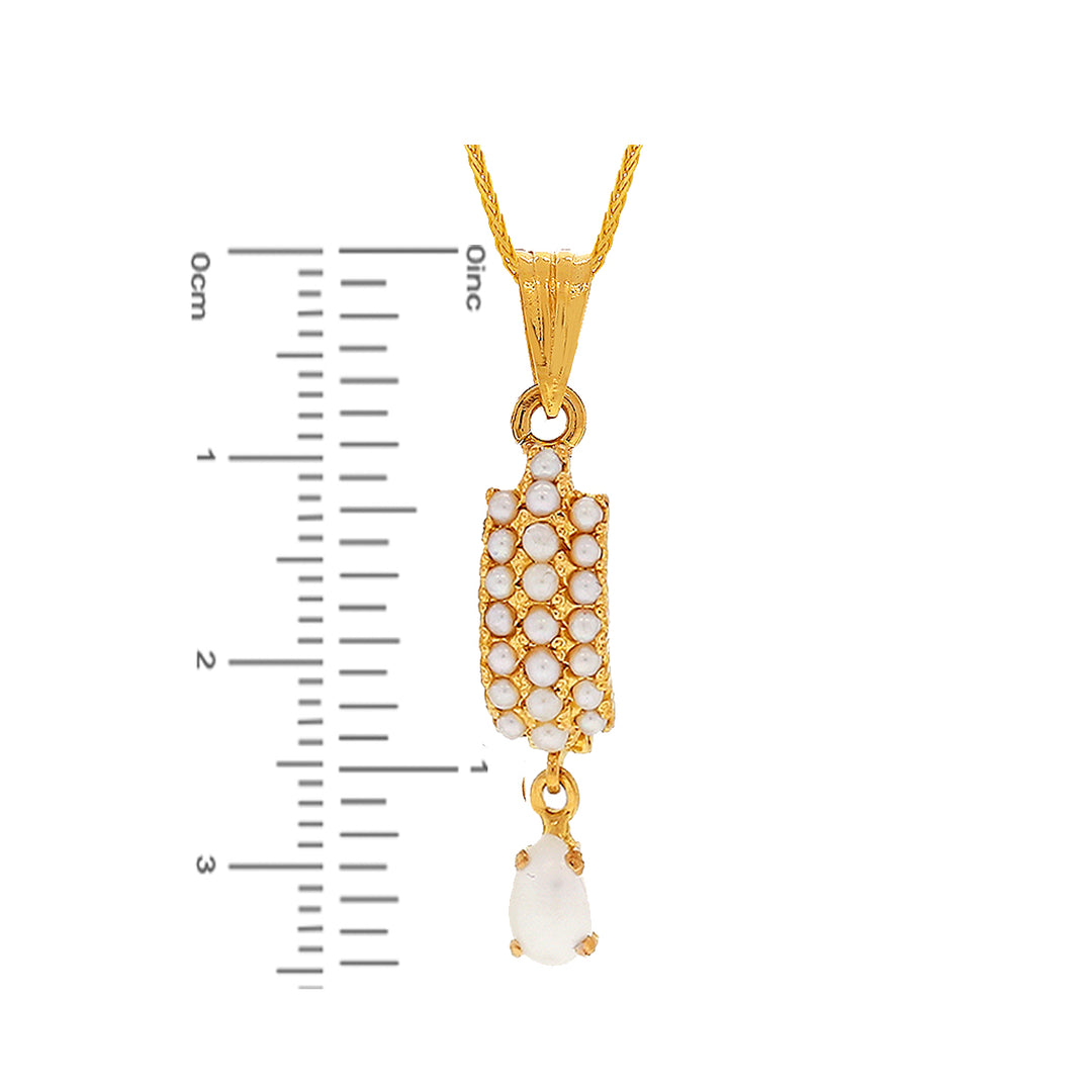 Artisan Pearl  Pendant Set in 22K Gold