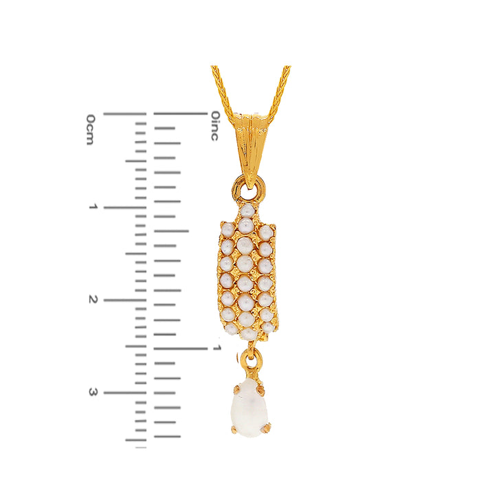 Artisan Pearl  Pendant Set in 22K Gold