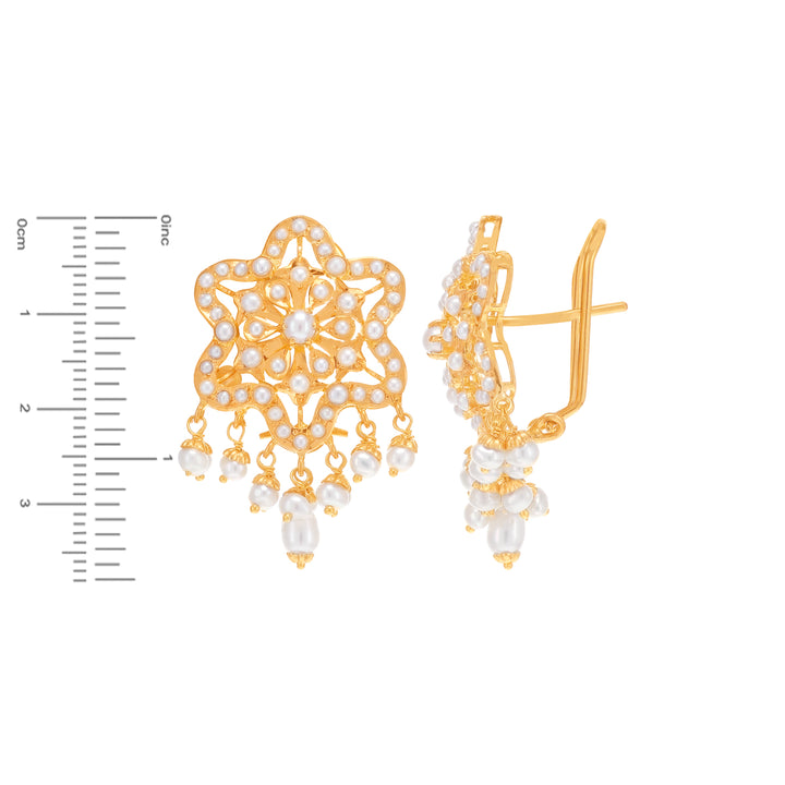 Elegant Antique Pendant Set With Pearl in 22K Gold