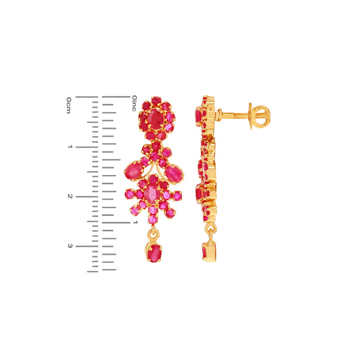 Stunning Necklace Set With Ruby in 22K Gold