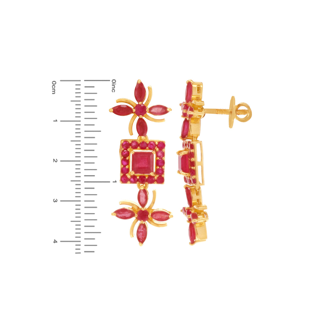 Lovely Necklace Set With Ruby in 22K Gold