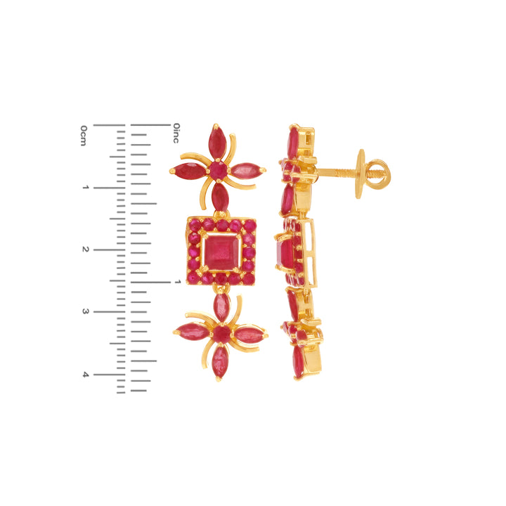 Lovely Necklace Set With Ruby in 22K Gold