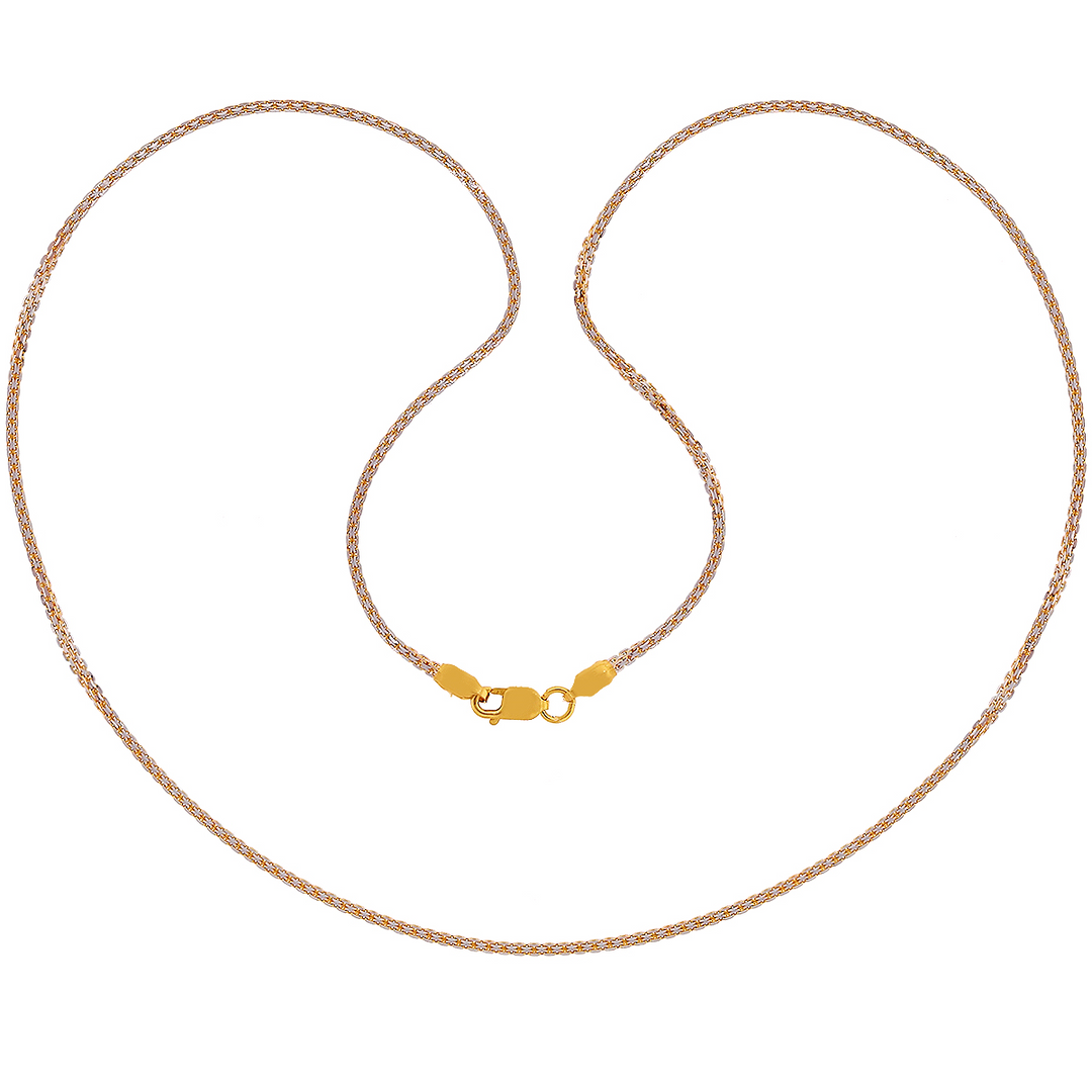Box 24" Two-tone Chain in 22K Gold