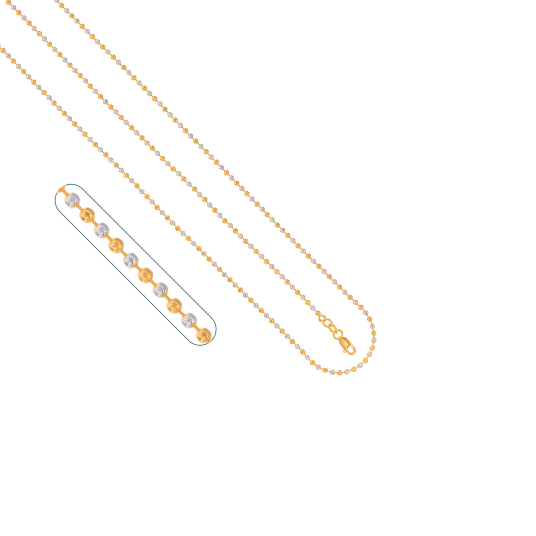 Ball 24" Two tone Chain in 22K Gold