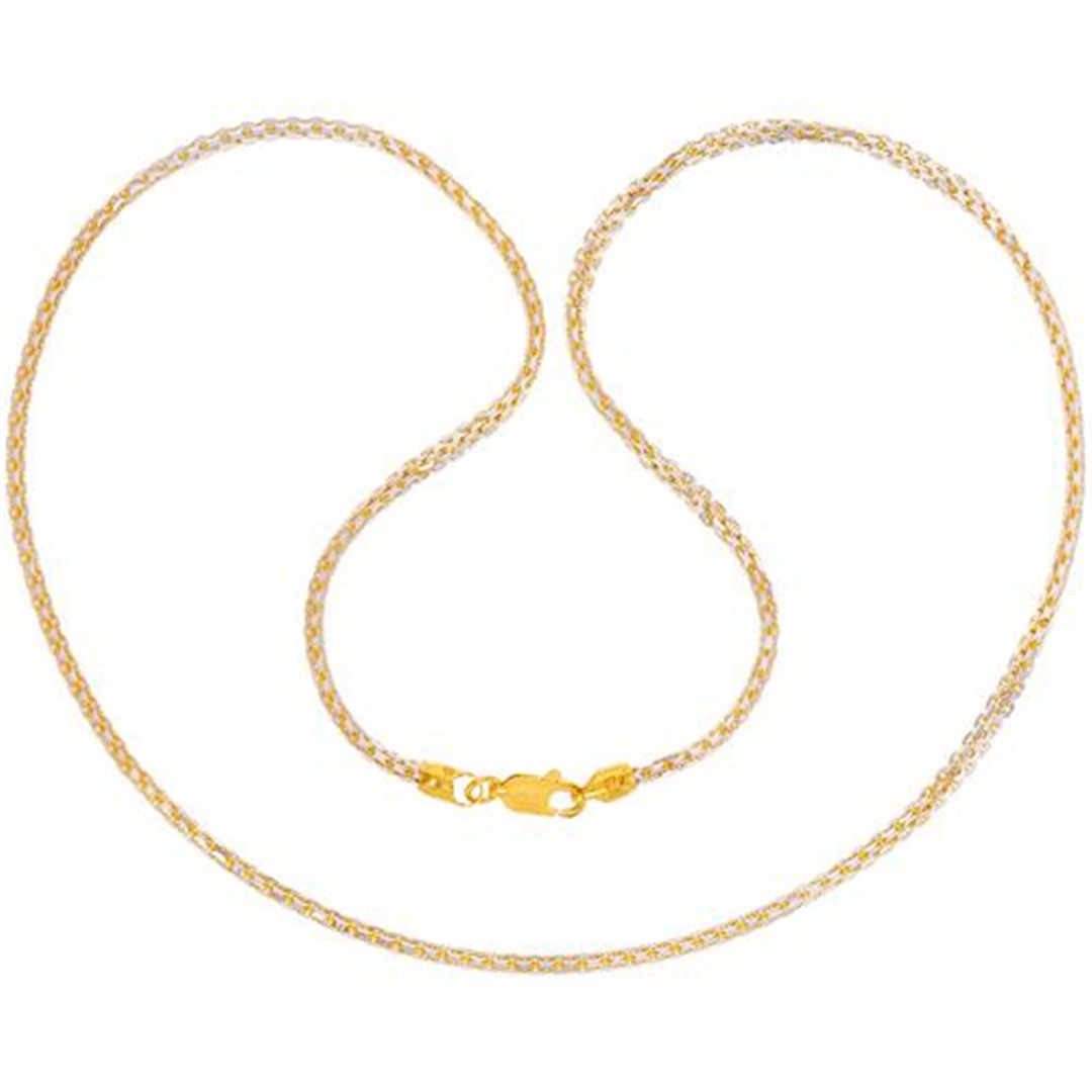 Box 24" Two tone Chain in 22K Gold