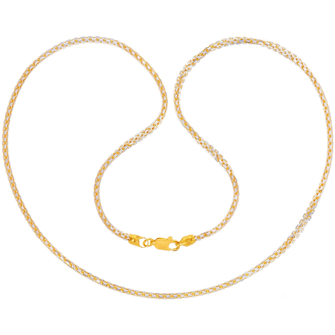 Box 24" Two-tone Chain in 22K Gold