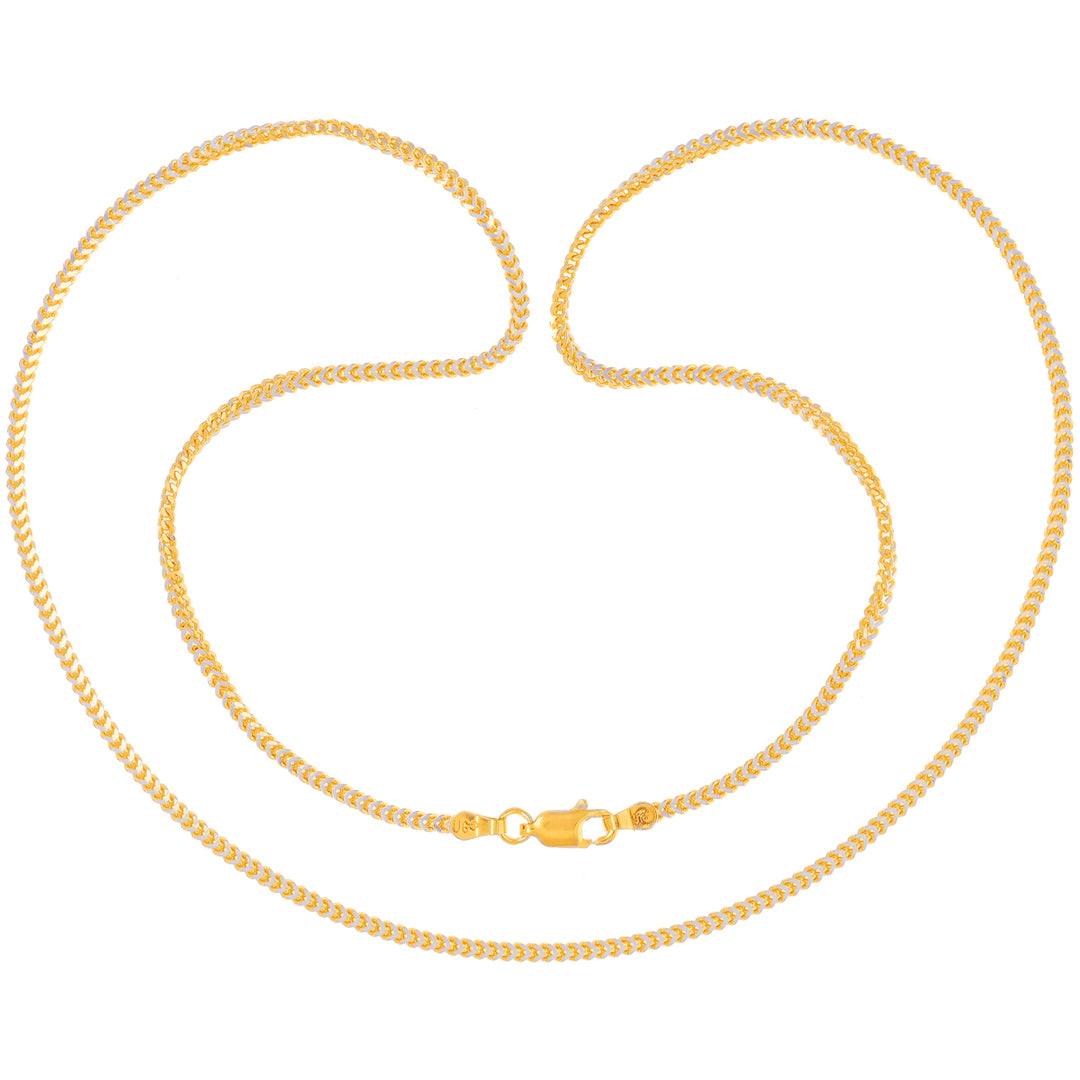 Fox Two tone 22" Chain in 22K Gold