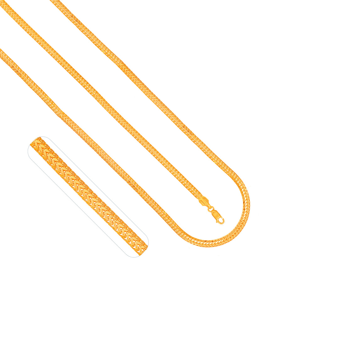 Round Fox 24" Chain in 22K Gold