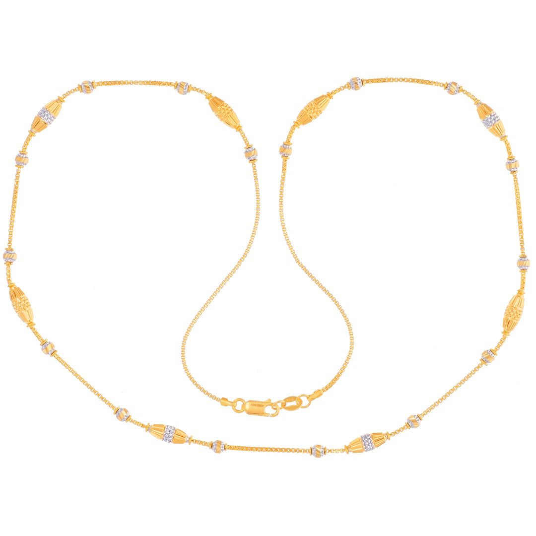 Fancy Two tone Chain in 22K Gold