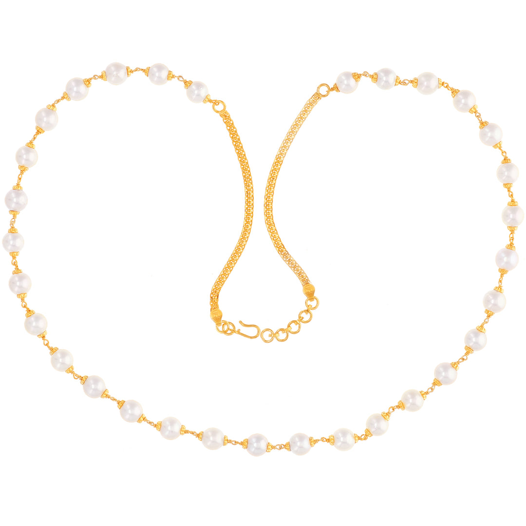 Fancy Chain With Pearl in 22K Gold