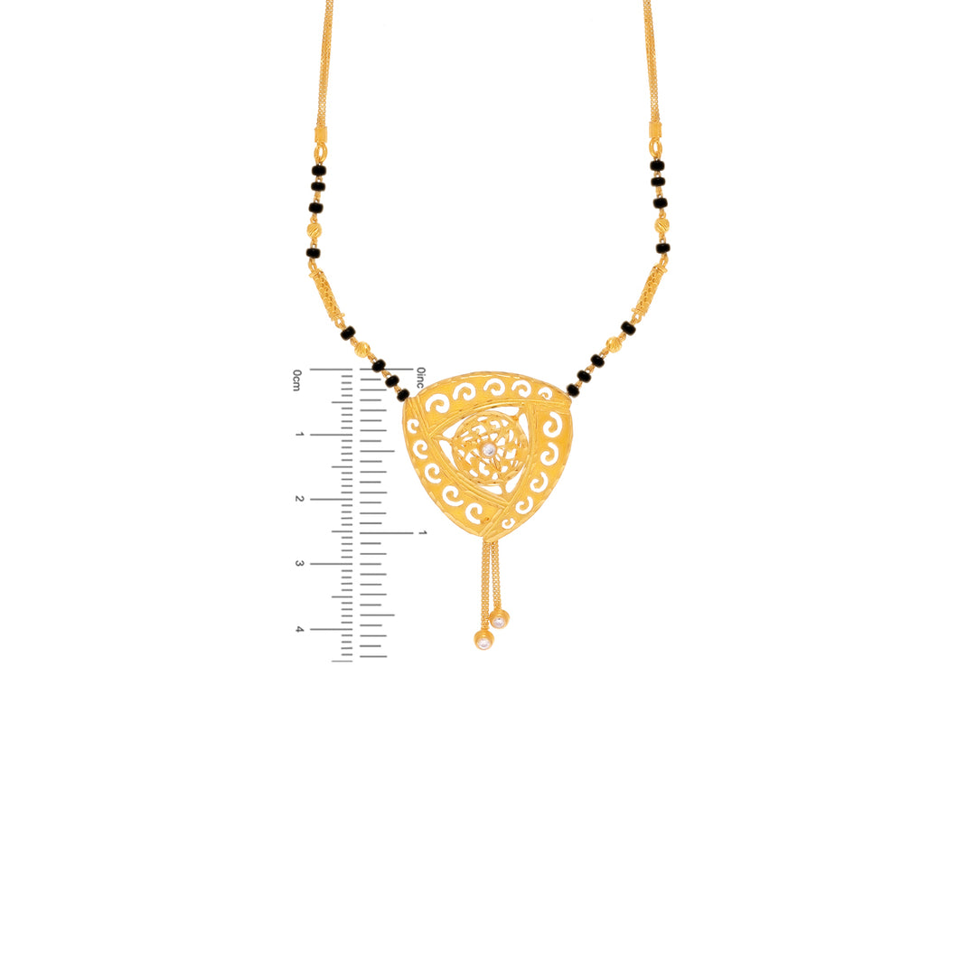Intricate Mangalsutra With CZ in 22K Gold