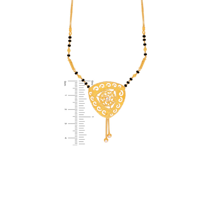 Intricate Mangalsutra With CZ in 22K Gold