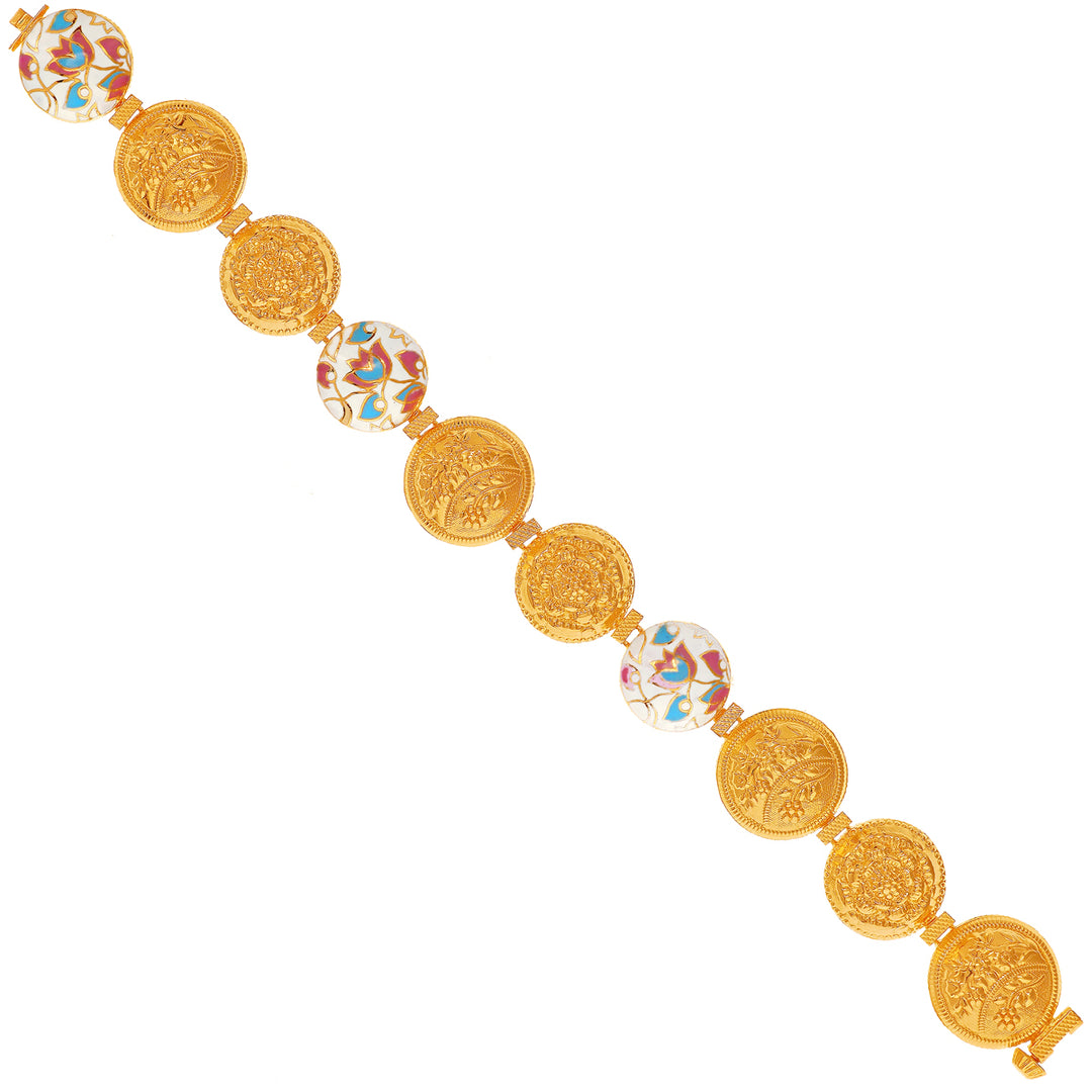 Exquisite Antique Minakari Bracelet in 22K Gold