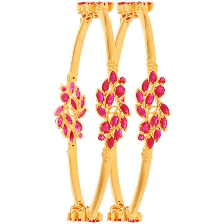 Ravishing 2pcs Kara With Ruby in 22K Gold