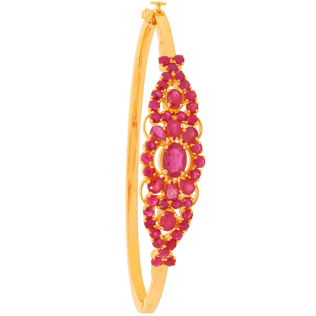Fascinating Bangle Bracelet  With Ruby in 22K Gold