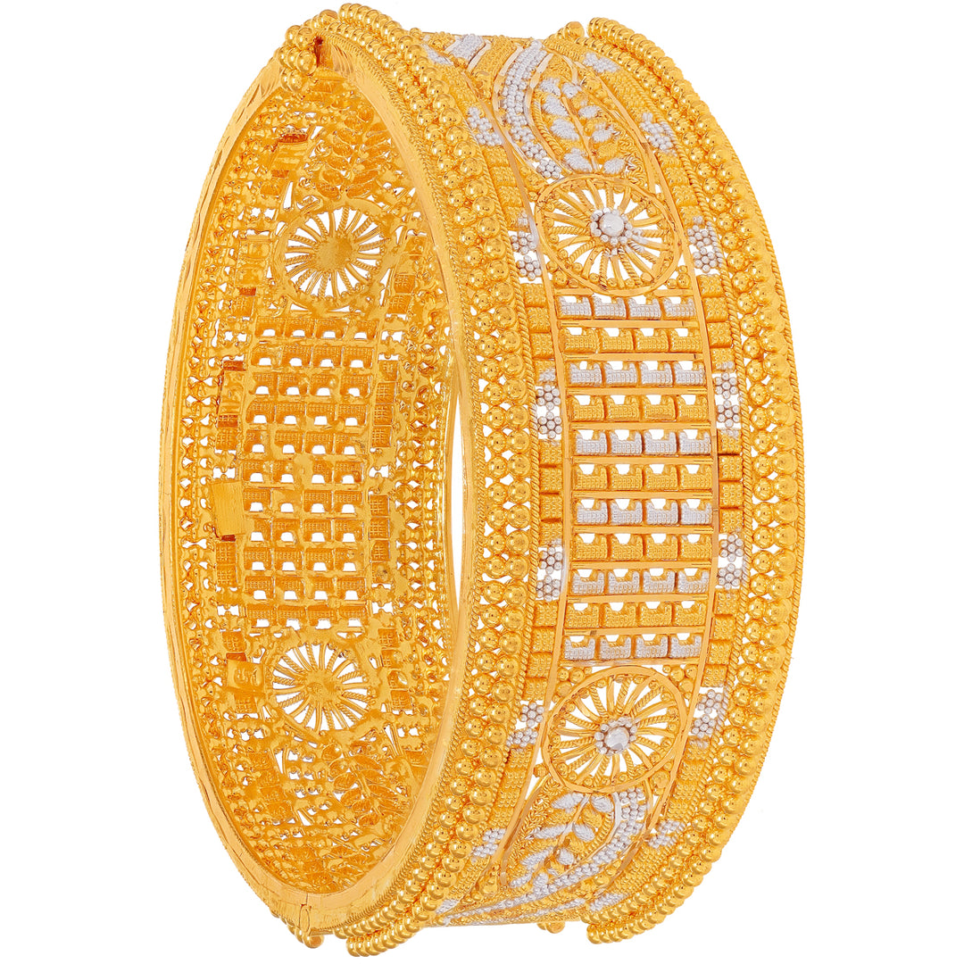 Mesmerizing Two tone Openable Kara in 22K Gold