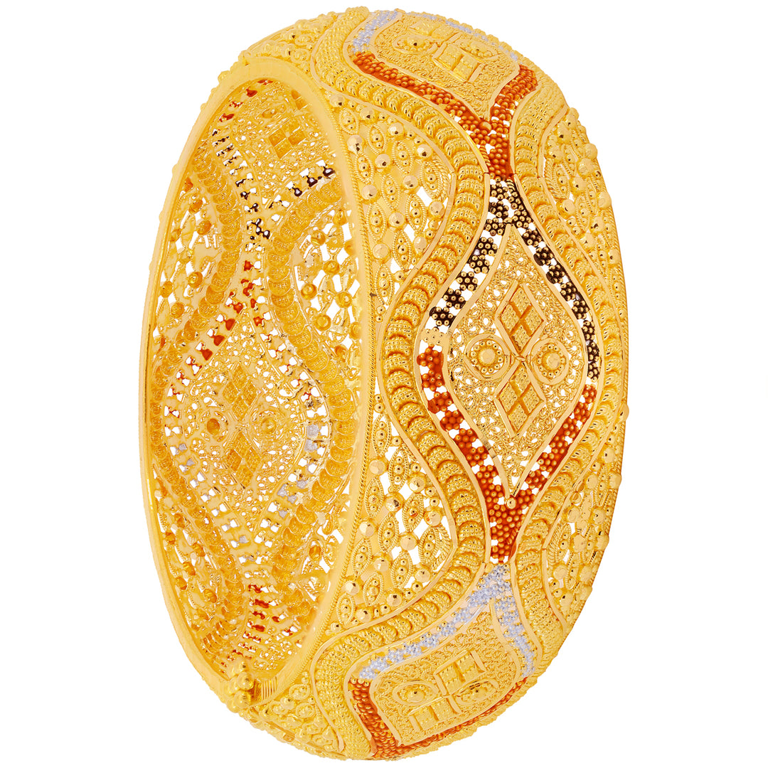 Intricate Three tone Kara in 22K Gold