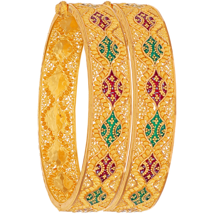 2.4 Size Openable Set Of 2pcs Kara in 22K Gold