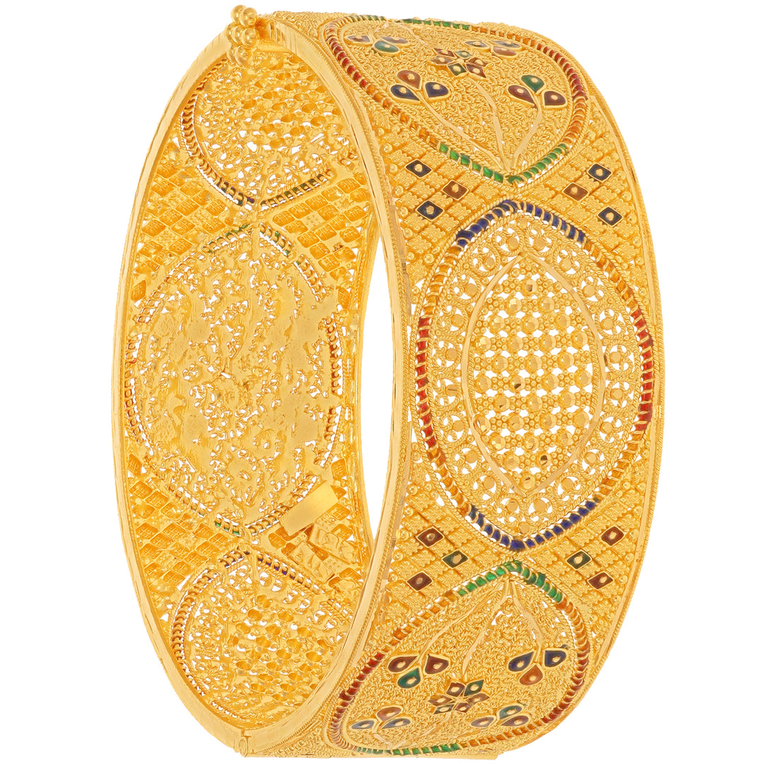 Charming Minakari Kara in 22K Gold