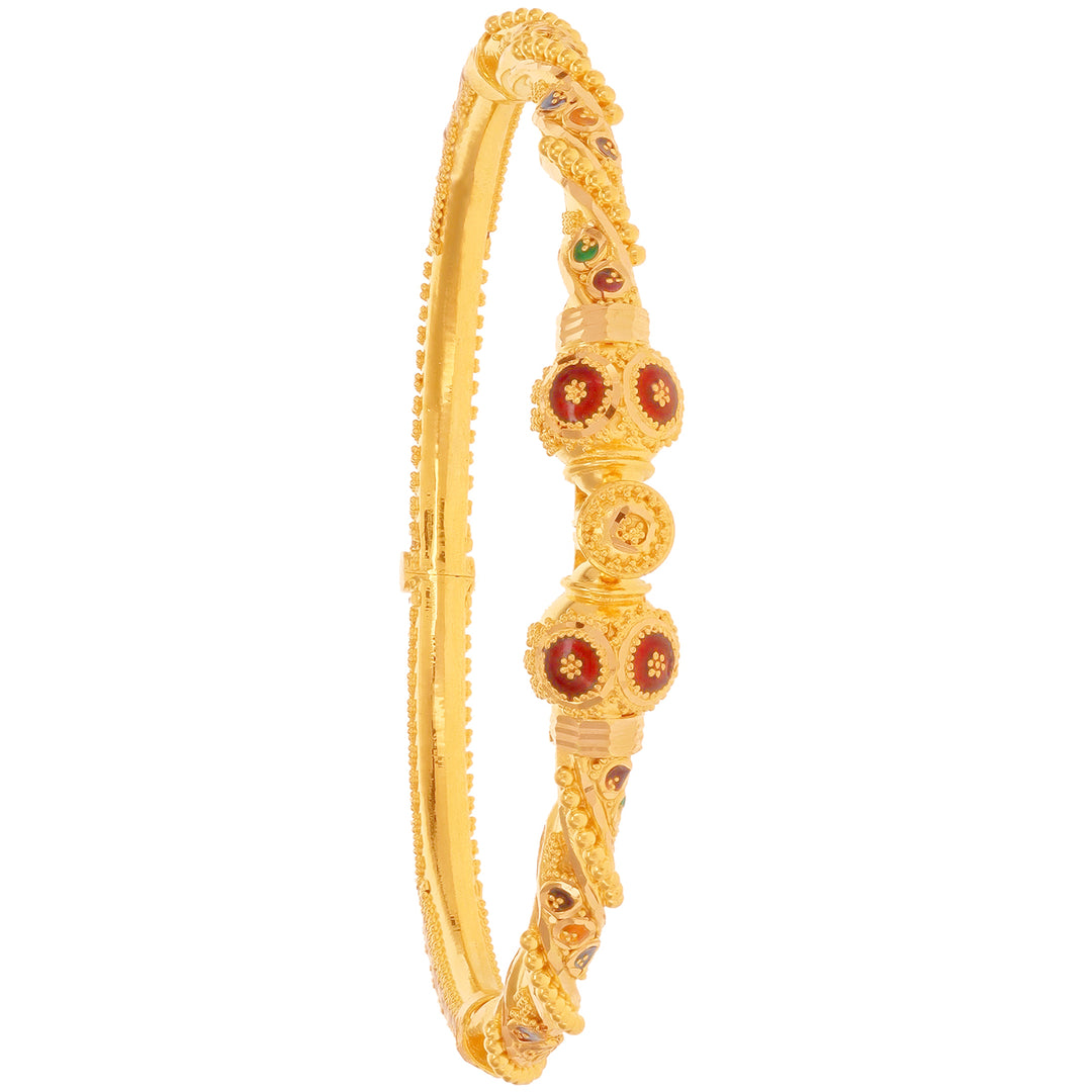 Opulent Minakari Pipe 2pcs Kara in 22K Gold