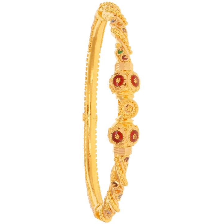 Opulent Minakari Pipe 2pcs Kara in 22K Gold