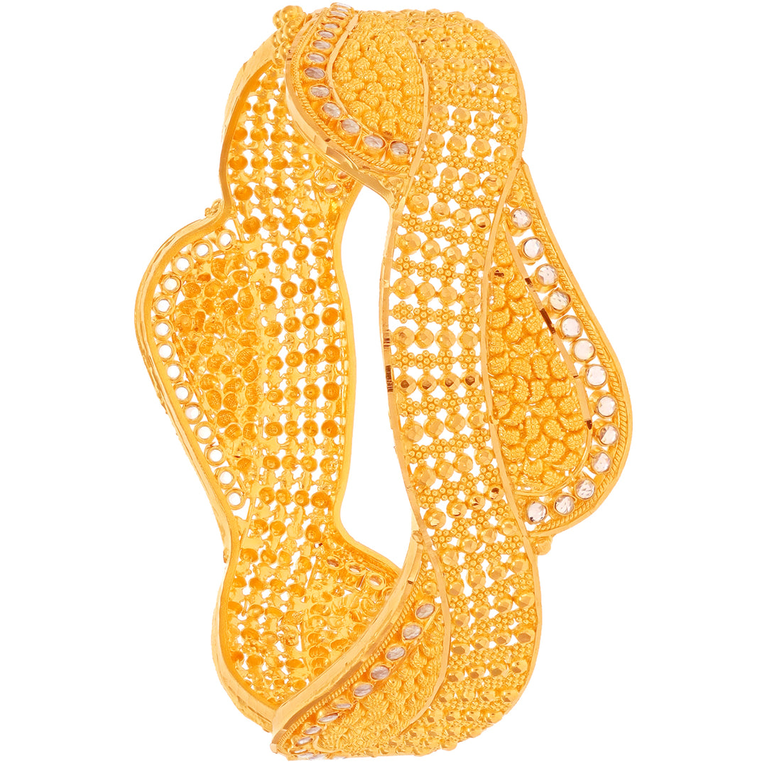 Lovely Kara With CZ in 22K Gold