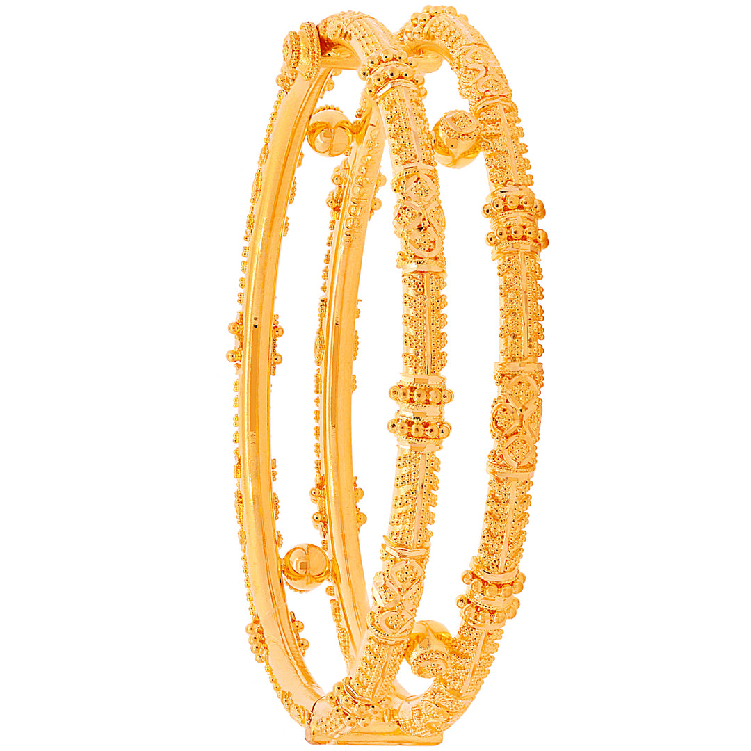 Ravishing Pipe Openable 2pcs Kara in 22K Gold