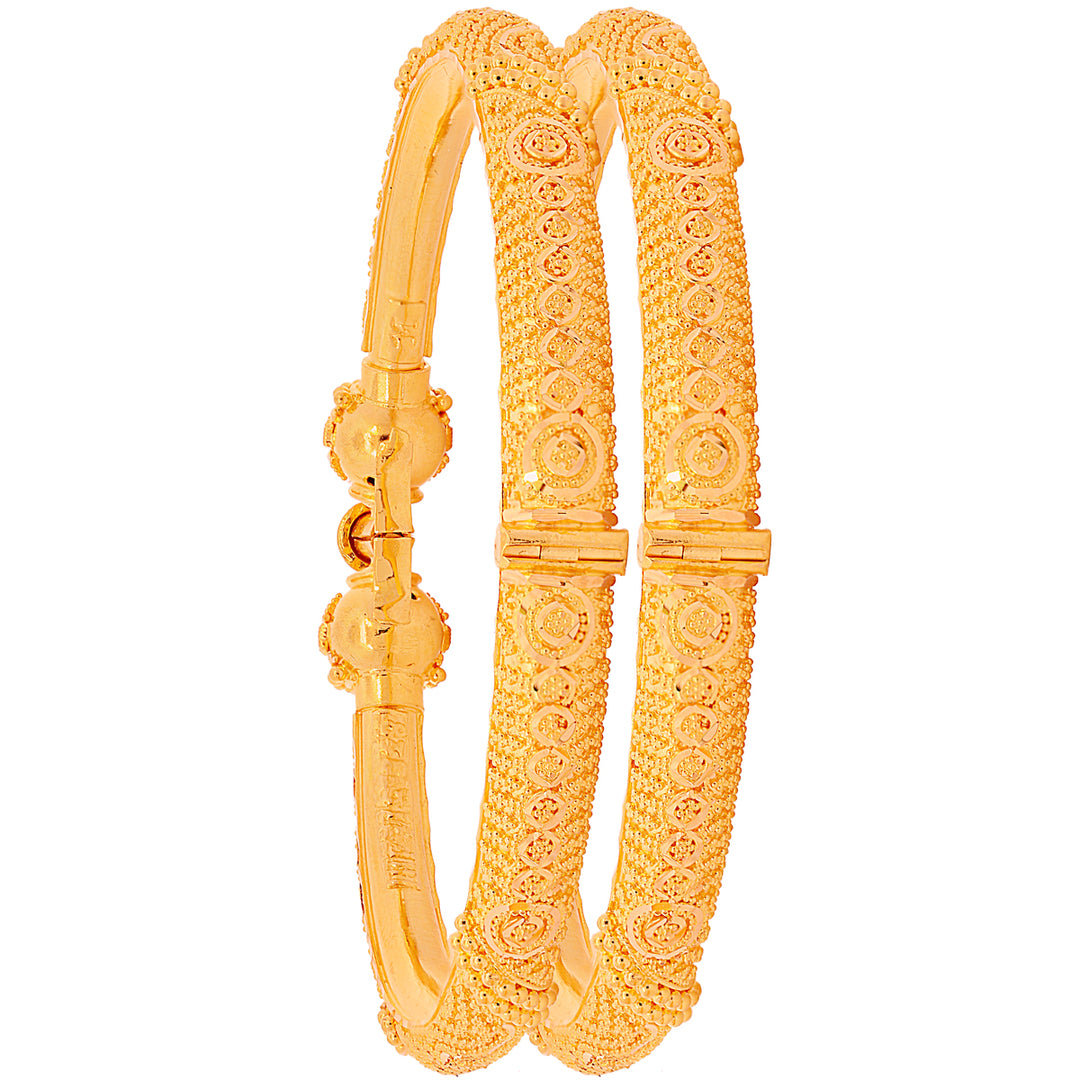 Delightful Pipe Openable 2pcs Kara in 22K Gold