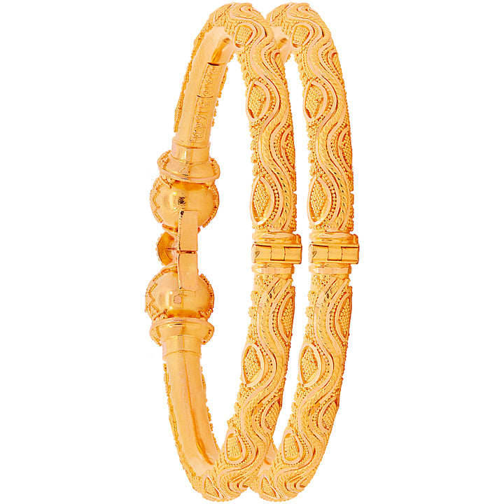 Enchanting Pipe Openable 2pcs Kara in 22K Gold