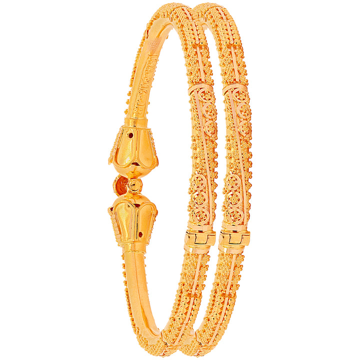 Attractive Pipe Openable 2pcs Kara in 22K Gold