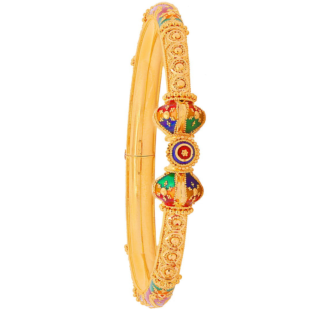 Stunning Minakari Pipe Openable 2pcs Kara in 22K Gold