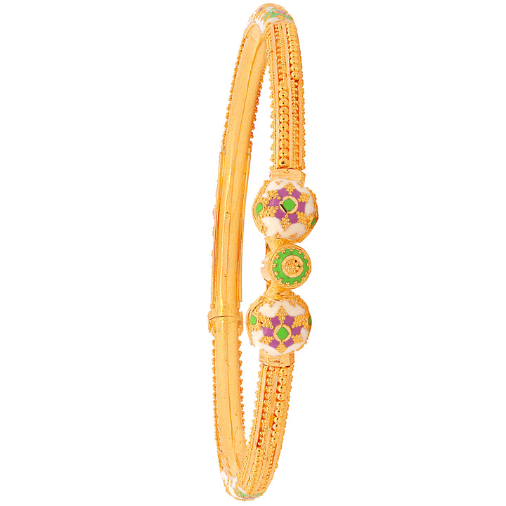 Stunning Minakari Pipe Openable 2pcs Kara in 22K Gold