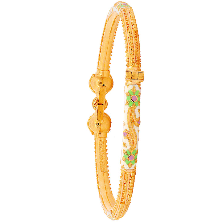 Stunning Minakari Pipe Openable 2pcs Kara in 22K Gold