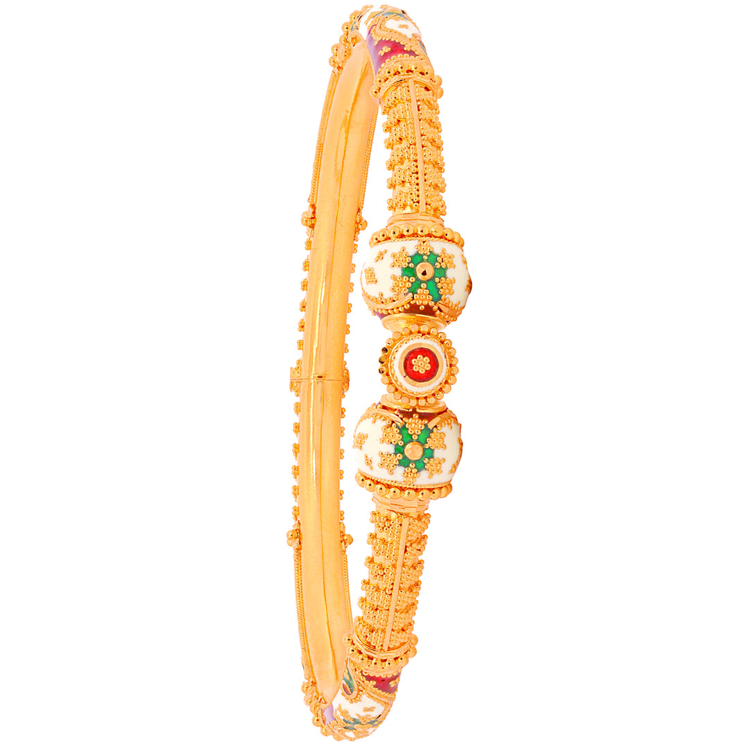 Ravishing Minakari Pipe Openable 2pcs Kara in 22K Gold