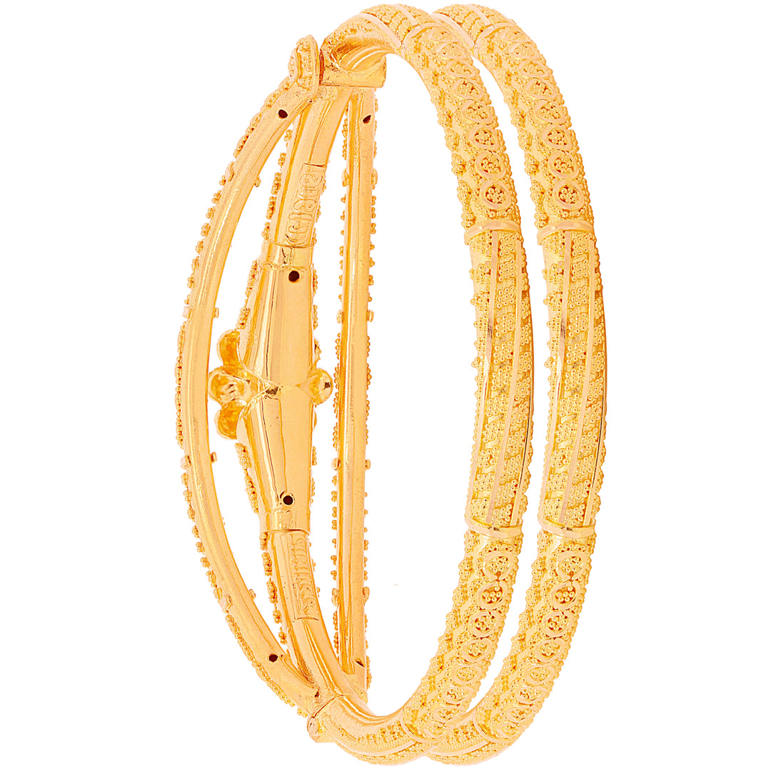 Mesmerizing Pipe Openable 2pcs Kara in 22K Gold