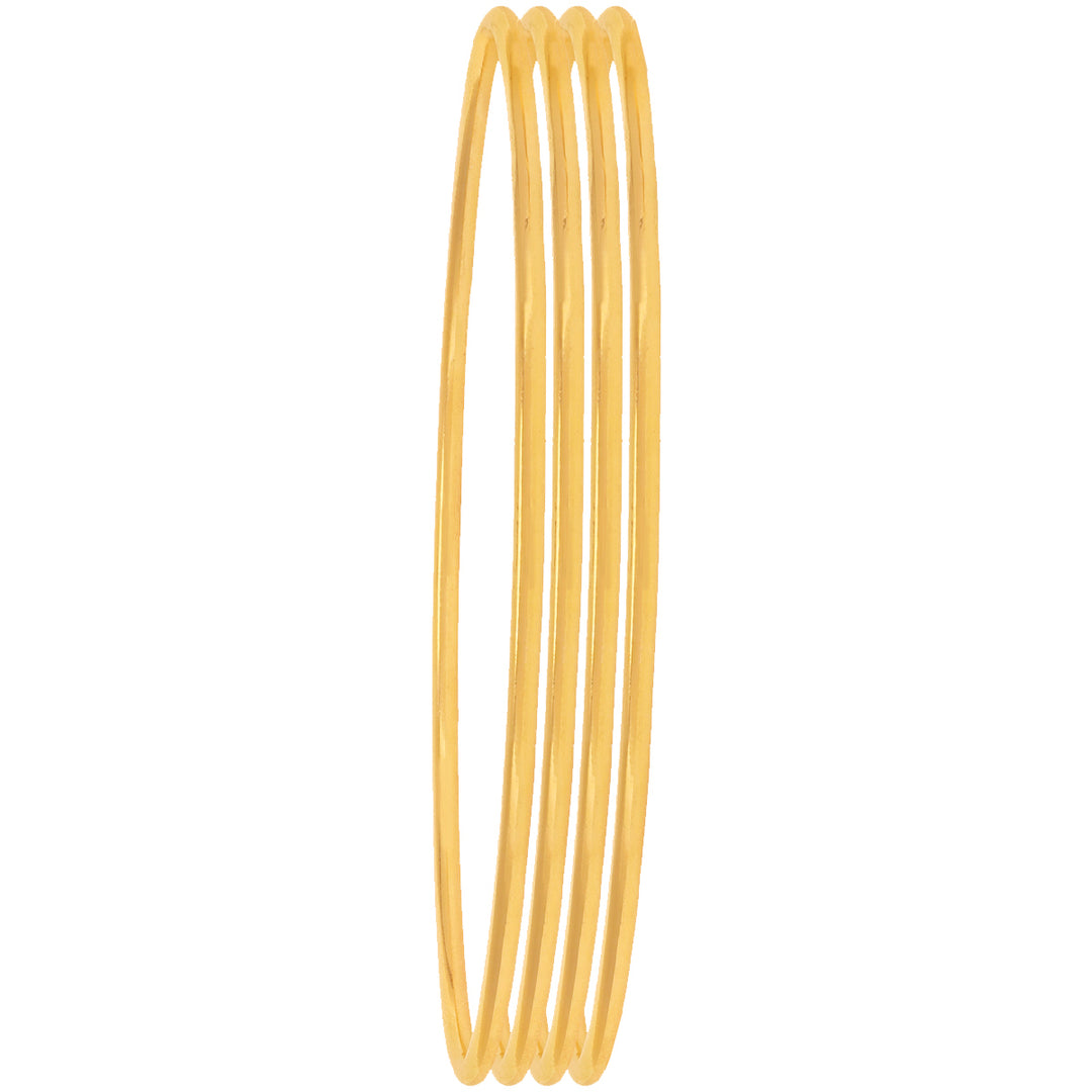 2.1 Size Thin Set Of 4pcs Bangles in 22K Gold