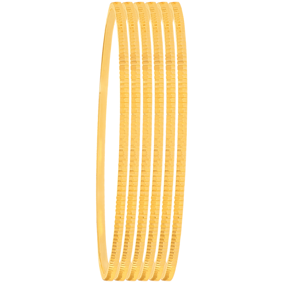 2.6 Size Set Of 6pcs Bangles in 22K Gold