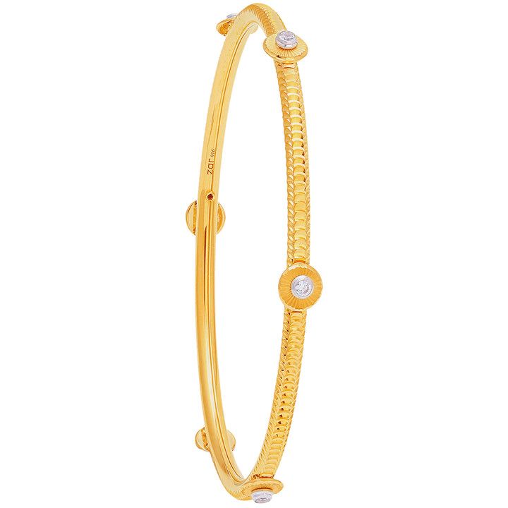 2.5 Size 2pcs Bangle With CZ in 22K Gold