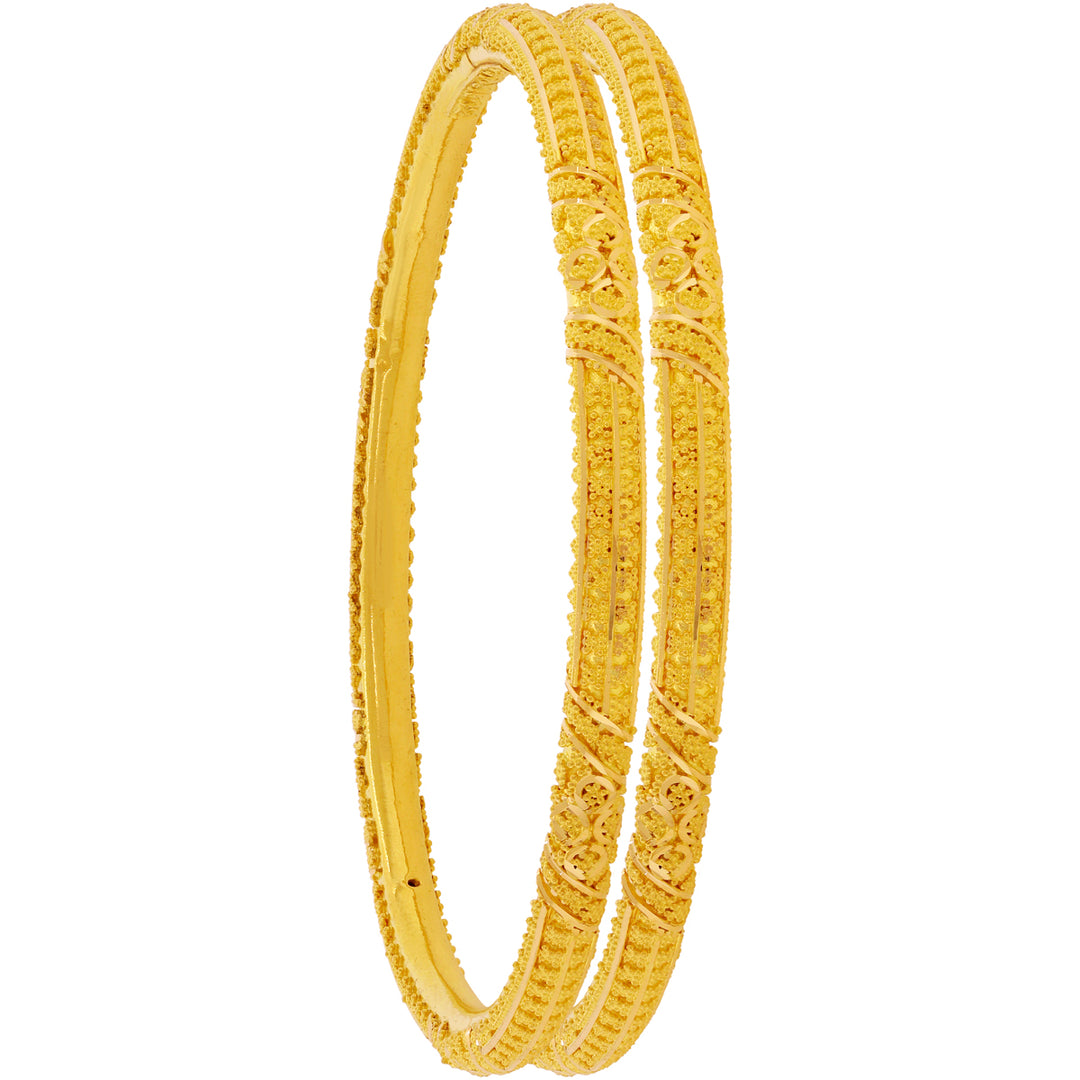 2.9 Size Set of 4pcs Pipe Bangles with in 22K Gold