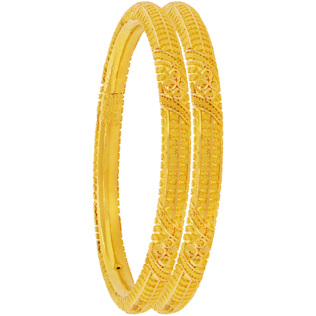 2.9 Size Set of 4pcs Pipe Bangles with in 22K Gold