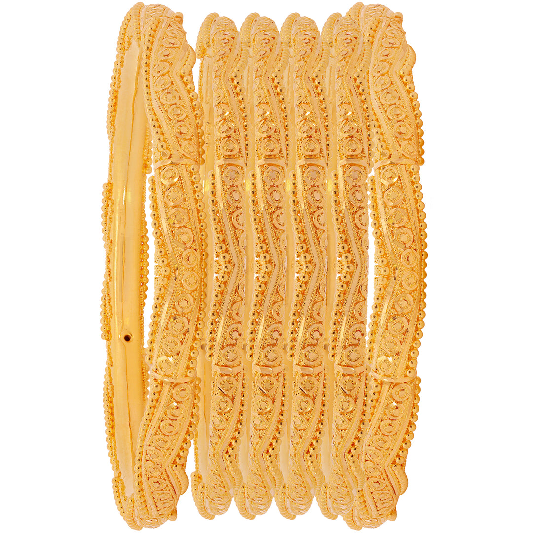 2.11 Size Set Of 6Pcs Bangles in 22K Gold