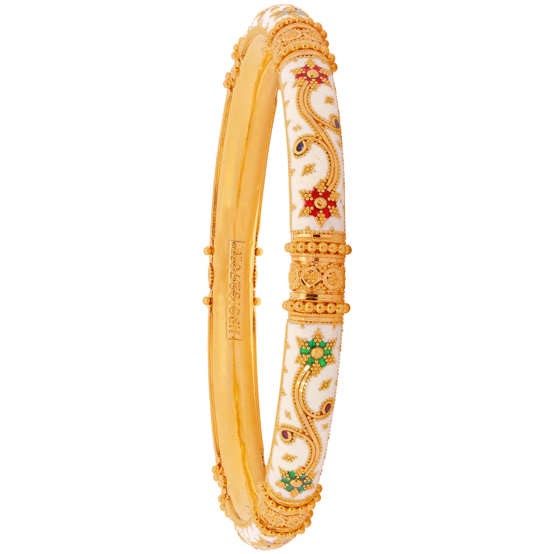 2.7 Size Minakari Pipe Set Of 6Pcs Bangles in 22K Gold