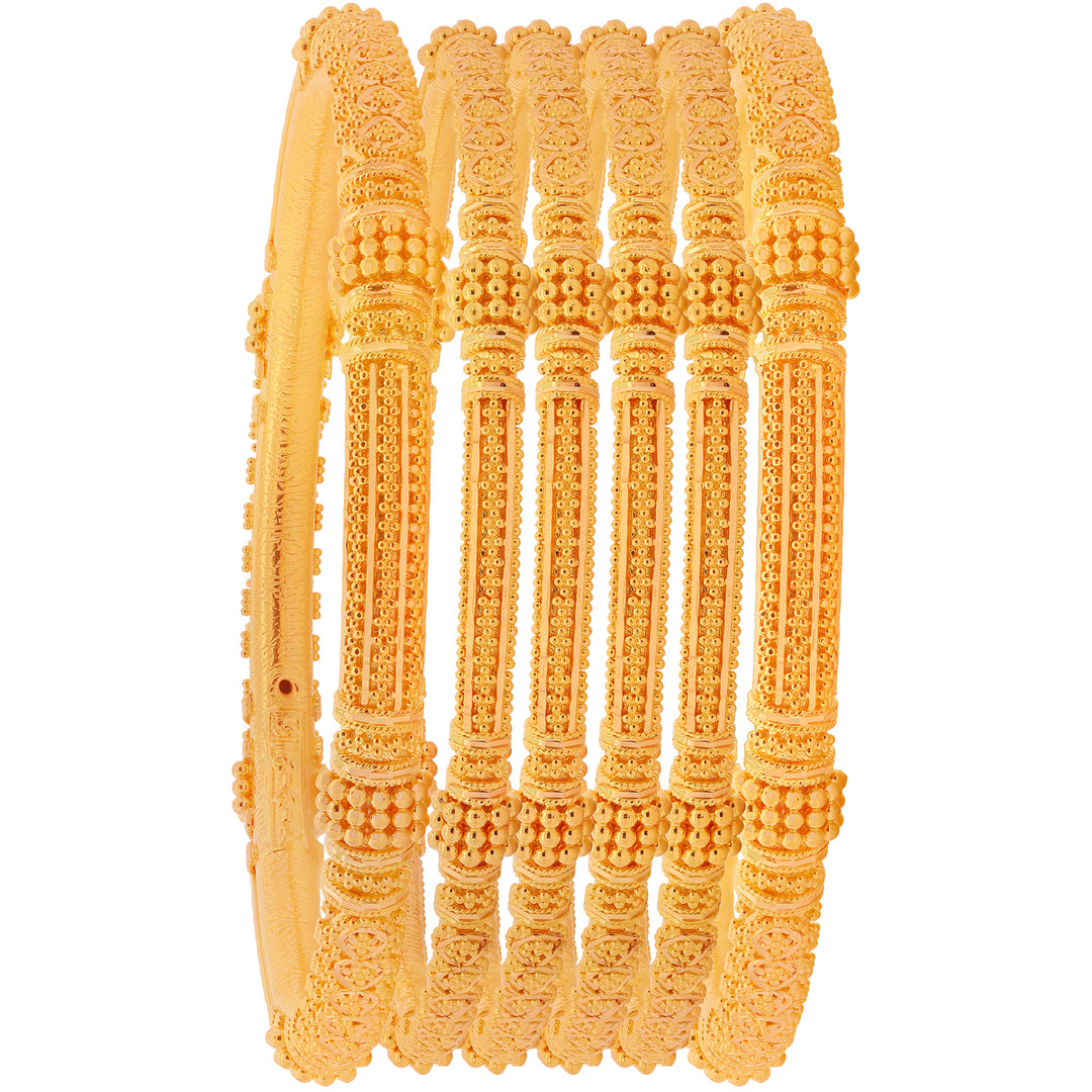 2.5 Size Pipe Set Of 6Pcs Bangles in 22K Gold