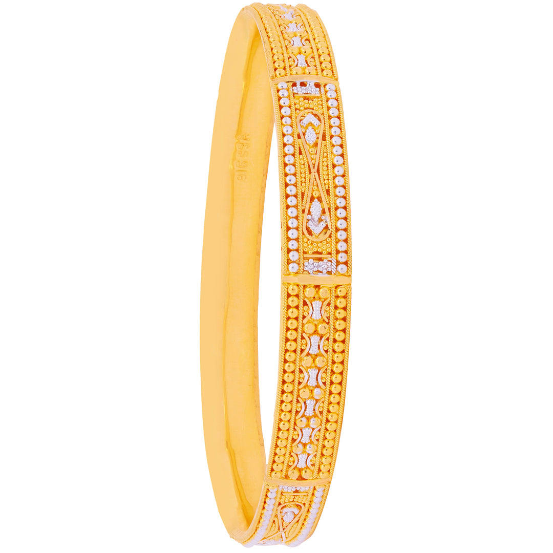 2.8 Size Two tone Set Of 8pcs Bangles in 22K Gold