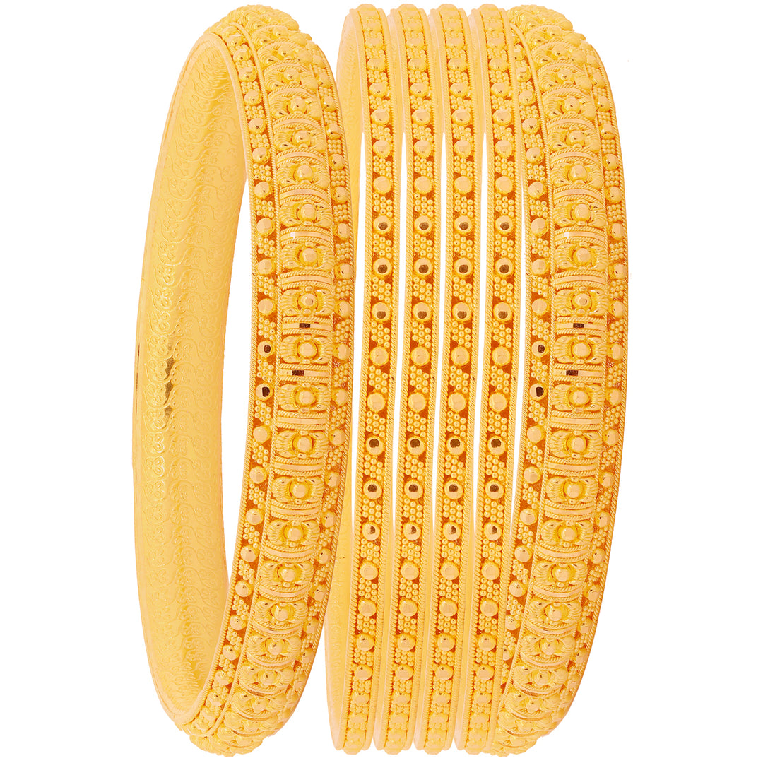 2.6 Size Set Of 6pcs Bangles in 22K Gold