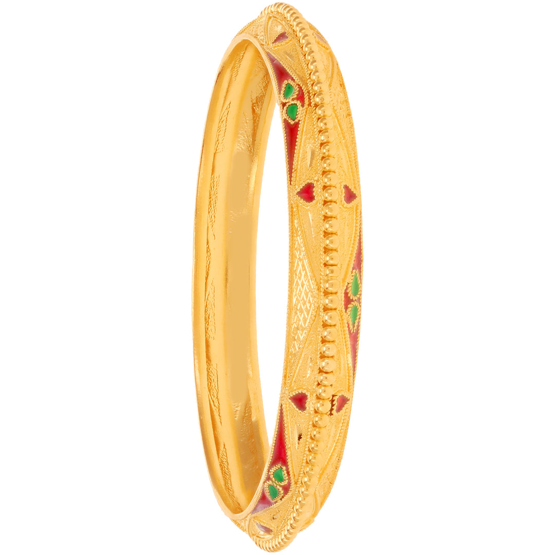 2.6 Size Minakari 2pcs Bangle in 22K Gold