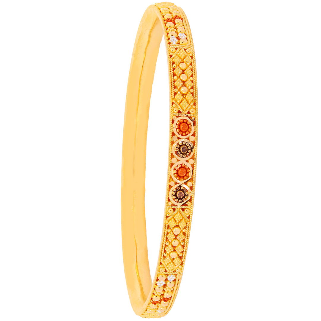 2.4 Size Three tone Set of 6pcs Bangles in 22K Gold