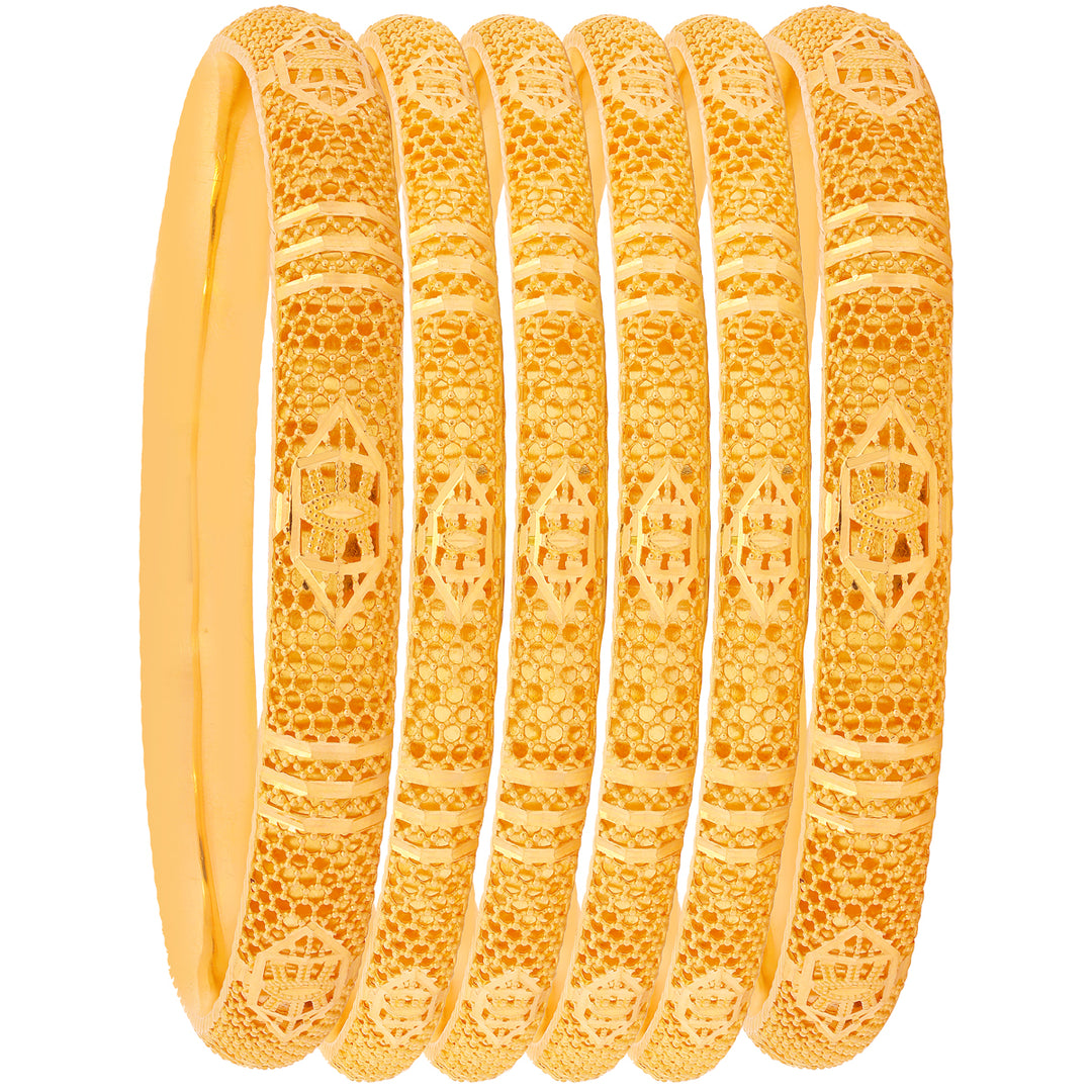 2.6 Size Set Of 6pcs Bangles in 22K Gold