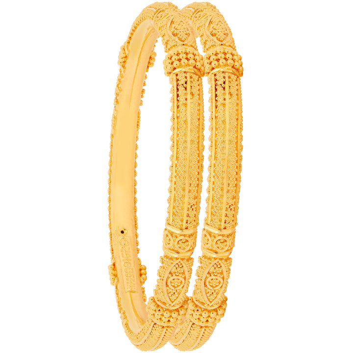 2.2 Size Pipe Set of 6pcs Bangles in 22K Gold
