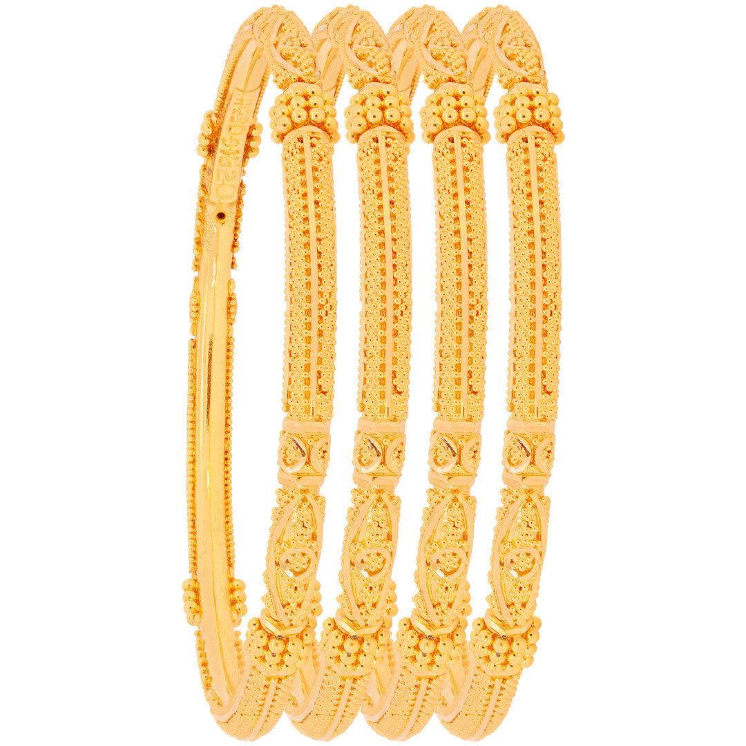 2.2 Size Pipe Set of 6pcs Bangles in 22K Gold